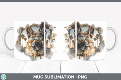 GorgeousDogs 3D Palm Tree Hole in he Wall Mug Wrap design.