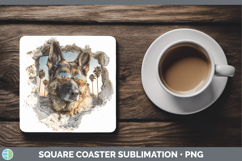 GorgeousDogs 3D Palm Tree Hole in he Wall Square Coaster design.