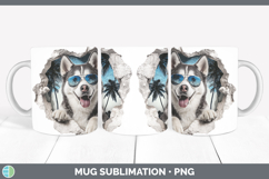 GorgeousDogs 3D Palm Tree Hole in he Wall Mug Wrap design.