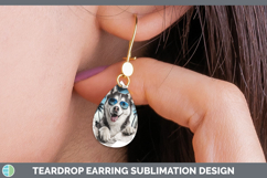 GorgeousDogs 3D Palm Tree Hole in he Wall Teardrop Earrings design.