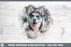 GorgeousDogs 3D Palm Tree Hole in he Wall Wind Spinner design.