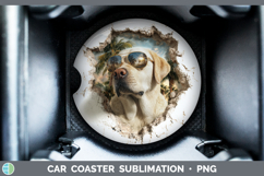 GorgeousDogs 3D Palm Tree Hole in he Wall Car Coaster design.