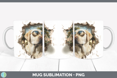 GorgeousDogs 3D Palm Tree Hole in he Wall Mug Wrap design.