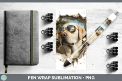 GorgeousDogs 3D Palm Tree Hole in he Wall Pen Wrap design.