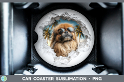 GorgeousDogs 3D Palm Tree Hole in he Wall Car Coaster design.
