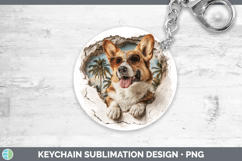 GorgeousDogs 3D Palm Tree Hole in he Wall Keychain design.