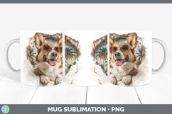 GorgeousDogs 3D Palm Tree Hole in he Wall Mug Wrap design.