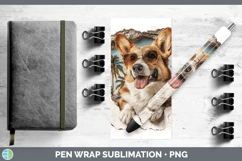 GorgeousDogs 3D Palm Tree Hole in he Wall Pen Wrap design.