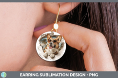 GorgeousDogs 3D Palm Tree Hole in he Wall Round Earrings design.