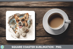 GorgeousDogs 3D Palm Tree Hole in he Wall Square Coaster design.