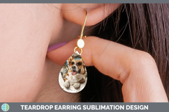 GorgeousDogs 3D Palm Tree Hole in he Wall Teardrop Earrings design.