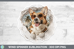 GorgeousDogs 3D Palm Tree Hole in he Wall Wind Spinner design.