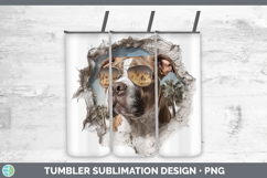 GorgeousDogs 3D Palm Tree Hole in he Wall Tumbler design.