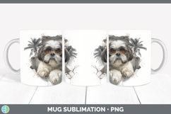 GorgeousDogs 3D Palm Tree Hole in he Wall Mug Wrap design.