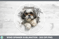 GorgeousDogs 3D Palm Tree Hole in he Wall Wind Spinner design.