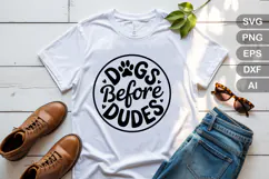 Dogs Before Dudes SVG File | Dog Round Sign SVG | Dog SVG Product Image 3