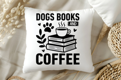 Dogs Books and Coffee SVG, Book Lover SVG, Reading SVG Product Image 5