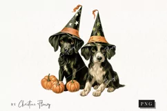 Whimsical Vintage Dogs Clipart | Halloween PNG Product Image 1