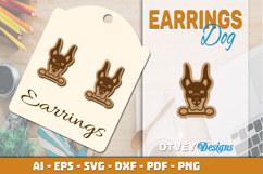 Dog Earrings Lasercut | Modern Laser Cut Wood Earrings Product Image 1