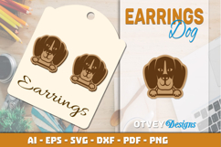 Dog Earrings Lasercut | Modern Laser Cut Wood Earrings Product Image 1