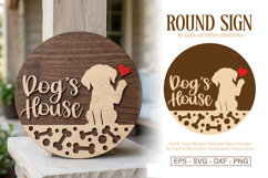 Dog's House Round Welcome Sign SVG Template Product Image 1