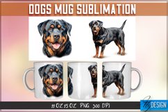 Dogs Mug Sublimation | 11Oz 15Oz Mug |Mug Wrap Template v.1 Product Image 1