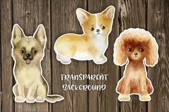 Watercolor dogs printable stickers PNG Product Image 3