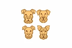 4x Dogs Earrings, Studs Laser Cut Files SVG Templates Product Image 2