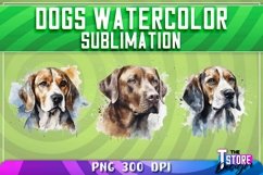 Dogs Watercolor Sublimation | T-Shirt Design | PNG File Product Image 2