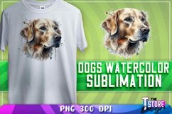 Dogs Watercolor Sublimation | T-Shirt Design | PNG File Product Image 1