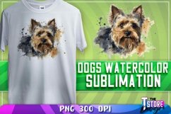 Dogs Watercolor Sublimation | T-Shirt Design | PNG File Product Image 1