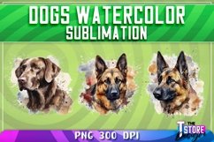 Dogs Watercolor Sublimation | T-Shirt Design | PNG File Product Image 3