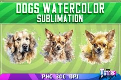 Dogs Watercolor Sublimation | T-Shirt Design | PNG File Product Image 4