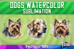 Dogs Watercolor Sublimation | T-Shirt Design | PNG File Product Image 5