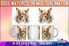 Dogs Watercolor Mug Sublimation | 11oz 15oz Mug Sublimation Product Image 2