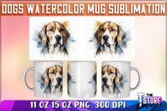 Dogs Watercolor Mug Sublimation | 11oz 15oz Mug Sublimation Product Image 1