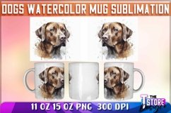 Dogs Watercolor Mug Sublimation | 11oz 15oz Mug Sublimation Product Image 1