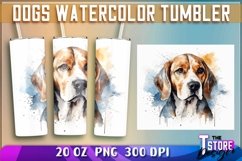 Dogs Watercolor Tumblers Wrap 20 oz. | PNG File | Dog PNG Product Image 1