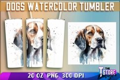 Dogs Watercolor Tumblers Wrap 20 oz. | PNG File | Dog PNG Product Image 1