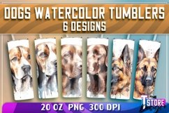 Dogs Watercolor Tumblers Wrap 20 oz. | PNG File | Dog PNG Product Image 1