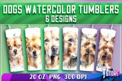 Dogs Watercolor Tumblers Wrap 20 oz. | PNG File | Dog PNG Product Image 1