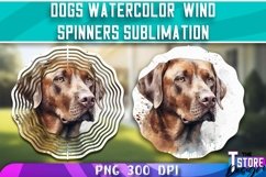 Dogs Watercolor Wind Spinners Sublimation | PNG Design Product Image 1