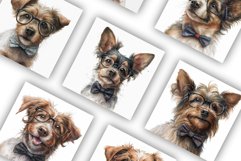 Dogs in Glasses | Watercolour Clipart JPG Product Image 2