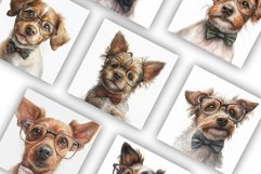 Dogs in Glasses | Watercolour Clipart JPG Product Image 3