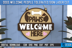 Dogs Welcome People Tolerated Signs Laser Cut Bundle Product Image 12