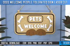 Dogs Welcome People Tolerated Signs Laser Cut Bundle Product Image 5