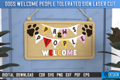 Dogs Welcome People Tolerated Signs Laser Cut Bundle Product Image 11