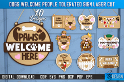 Dogs Welcome People Tolerated Signs Laser Cut Bundle Product Image 1