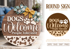 Dogs Welcome People Tolerated Welcome Sign SVG Template Product Image 1
