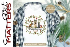 Dogs Wreath Merry Christmas 2022- 300 DPI - Hand Painted Product Image 1
